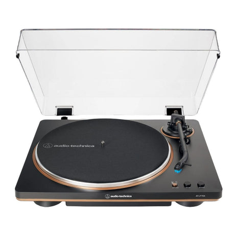Audio-Technica AT-LP70X-BG Belt-Drive Turntable (Black/Bronze) with Amplifier System and Speakers - 2