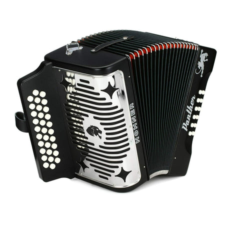 Hohner Accordions 3100FB Panther 3-Row Diatonic Accordion - Keys of F/Bb/Eb - Black