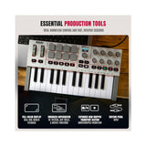 Akai Professional MPK Mini IV 25-Key USB-C MIDI Keyboard Controller (White) with Cover and Pedal - 6