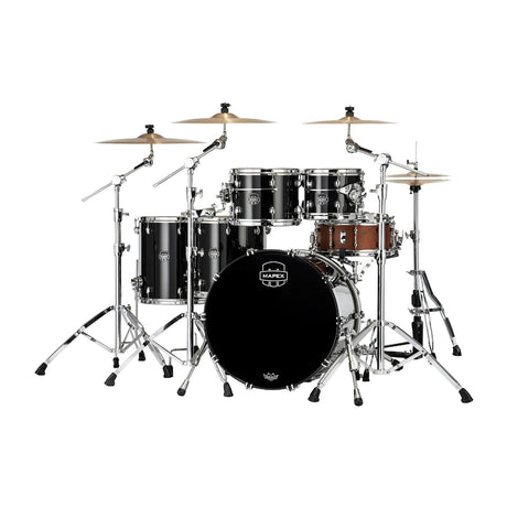 Mapex Saturn Evolution Workhorse Birch/Walnut 5-Piece Drum Shell Pack (Piano Black) - 2