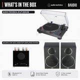Audio-Technica AT-LP120XUSB Analog Turntable (Black) with Amplifier System