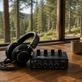 FocusProAudio Compact 4-Ch Stereo Headphone Amplifier with DC 12V Power Adapter