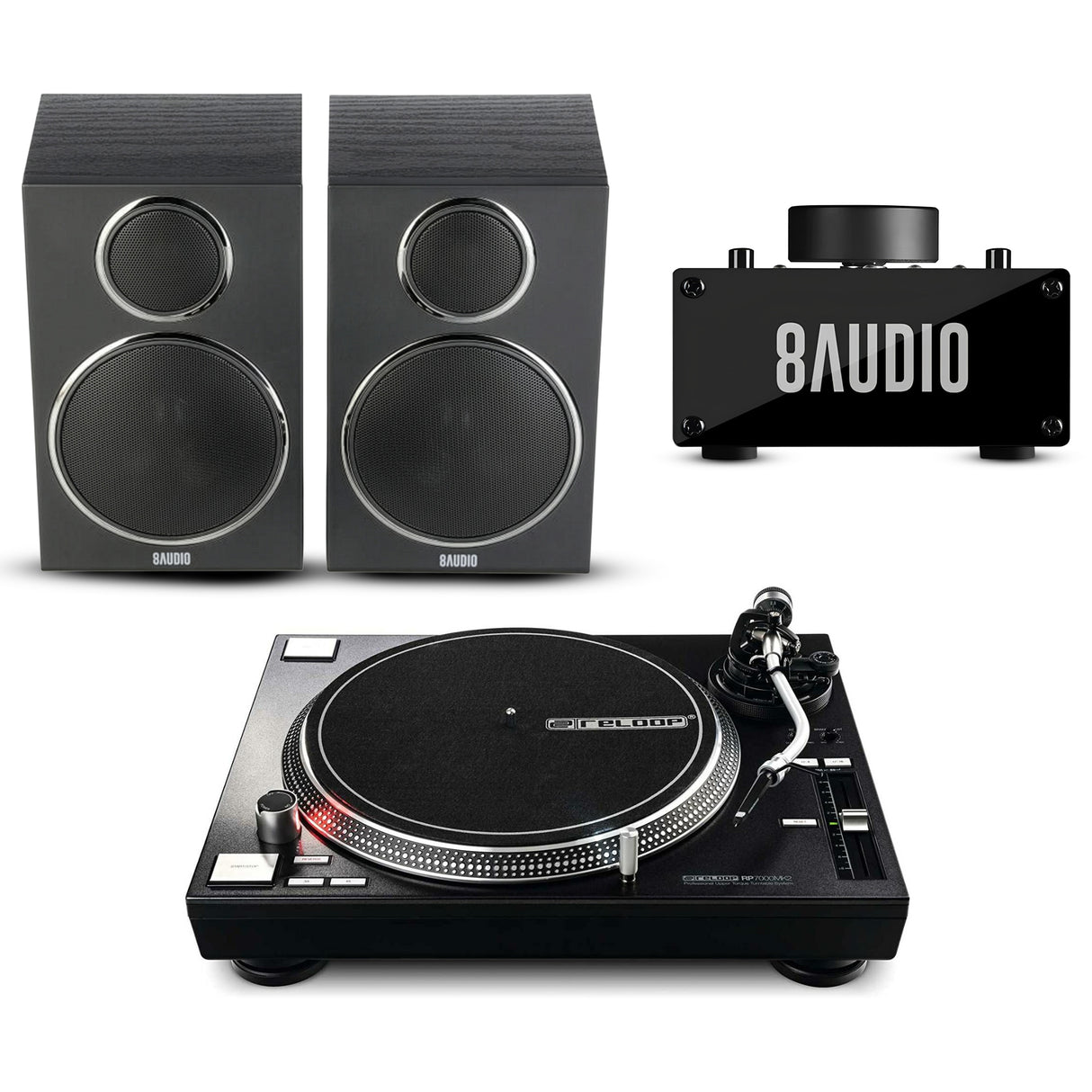 Reloop RP-7000 MK2 Direct Drive High Torque Turntable with Amplifier System