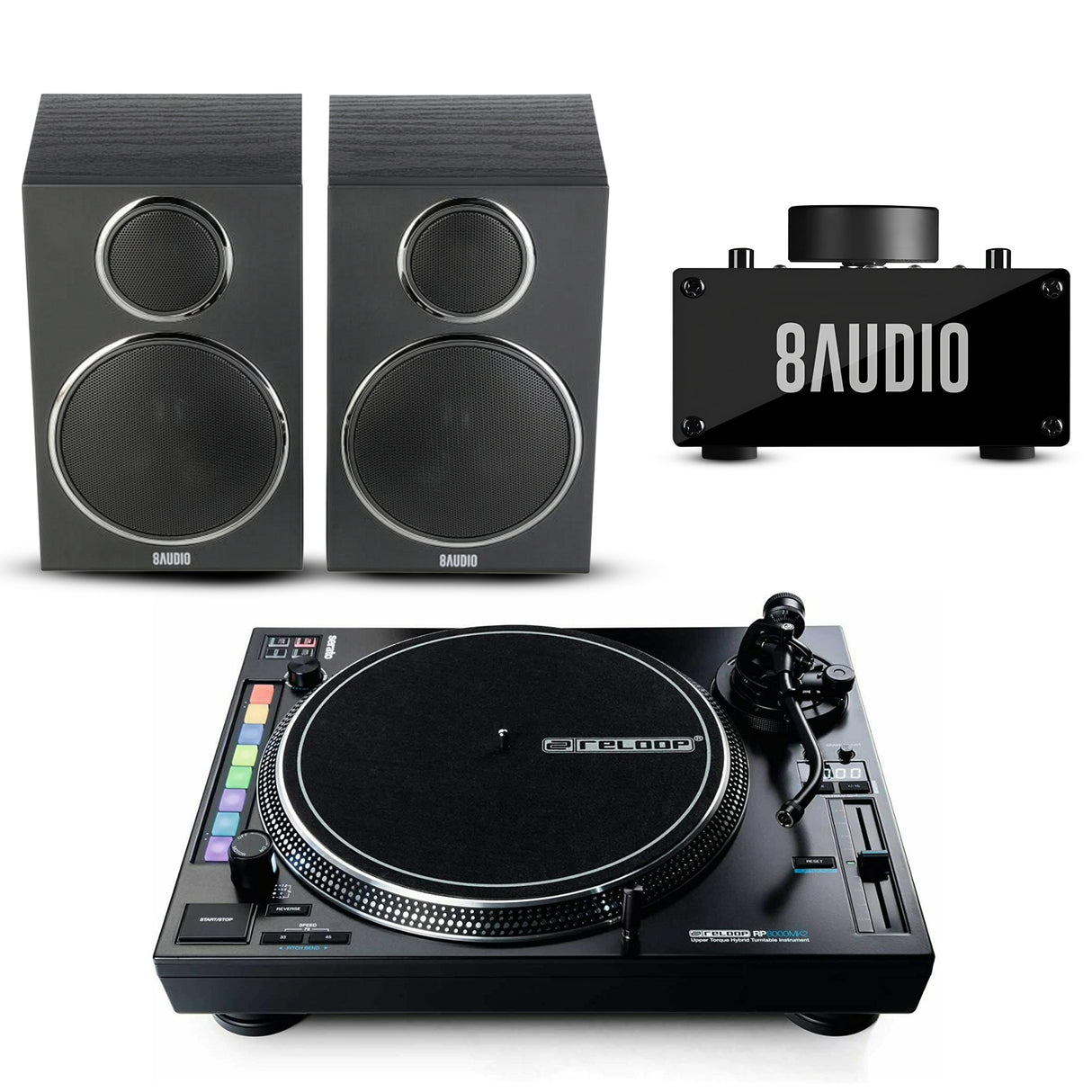 Reloop RP-8000 MK2 Advanced Hybrid Torque Turntable with Amplifier System