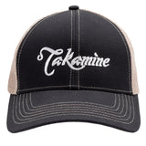 Takamine Guitars Trucker Hat with Adjustable Hook and Loop, One Size – Official Guitar Brand Cap (Black ,Tan)