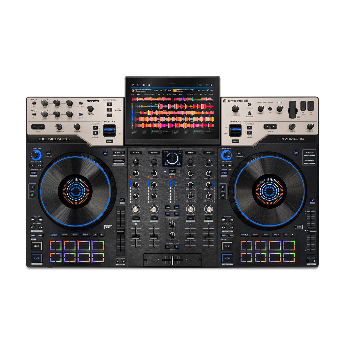 Denon DJ PRIME 4 G2 4-Channel Standalone DJ System with Built-in FX, Lighting Output, and Stem - 2