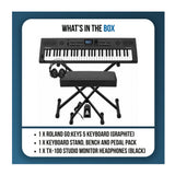 Roland GO:KEYS 5 Graphite Keyboard with Stand, Bench, Pedal, and Headphones - 9