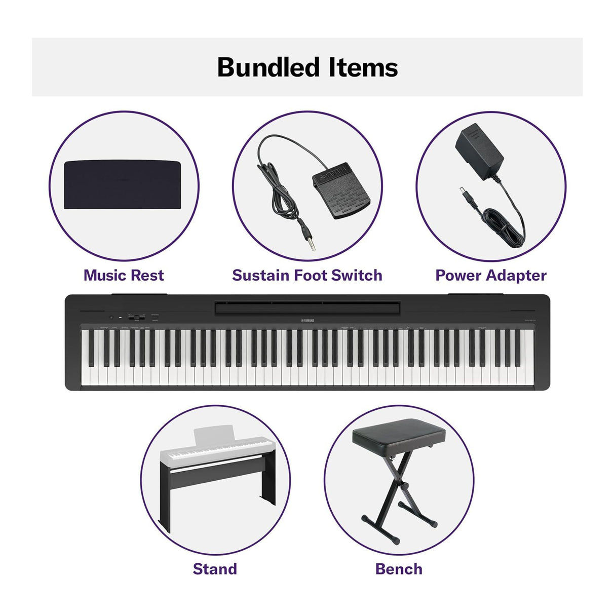 Yamaha P143LXB Digital Piano Home Bundle (Black) - 5