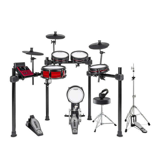 Alesis Nitro Ultimate 8-Piece Electronic Drum Kit with Throne, Headphones, and Hi-Hat Stand Bundle