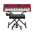Roland GO:KEYS 3 Dark Red Keyboard with Stand, Bench, Pedal, and Headphones - 1