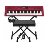 Roland GO:KEYS 3 Dark Red Keyboard with Stand, Bench, Pedal, and Headphones - 1