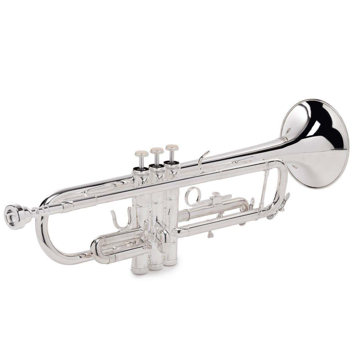 Silber & Co. Bb Trumpet (Silver) with 3 Piston Valves and Carrying Case - 3