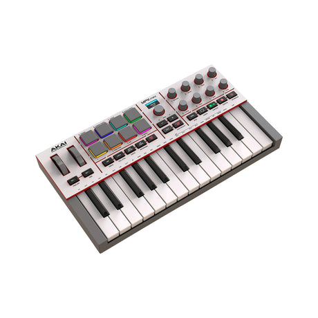 Akai Professional MPK Mini IV 25-Key USB-C MIDI Keyboard Controller (White) with Cover and Pedal - 2