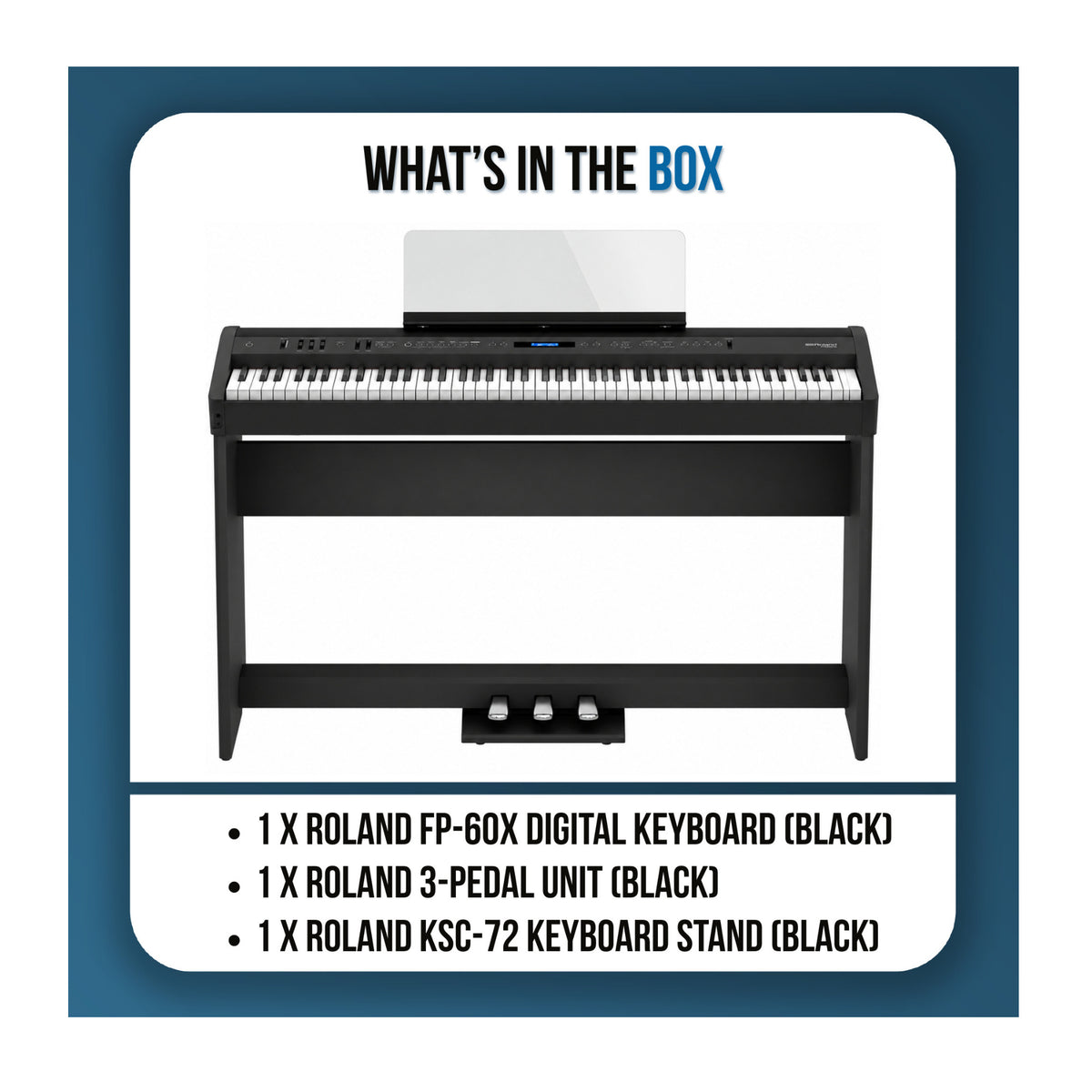 Roland FP-60X 88-Key Digital Piano Bundle with Stand and 3-Pedal Unit (Black) - 8
