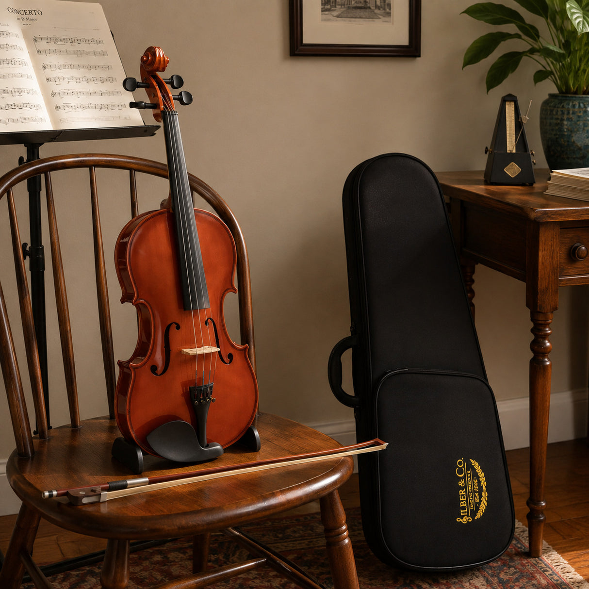 Silber & Co. 1/2 Size Student Violin Bundle InfoG 7