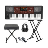 Korg PA700 61-Key Arranger Keyboard with Bench, Stand and Accessory Bundle - 1