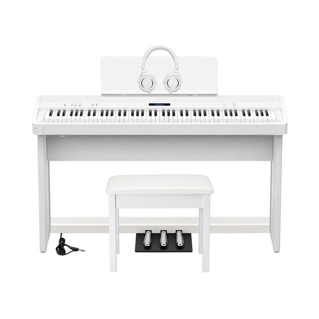 Roland FP-90X Digital Piano with Stand, Pedal Unit, Bench and Headphones (White) - 1