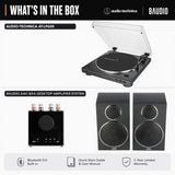 Audio-Technica AT-LP60X Belt-Drive Stereo Turntable with Amplifier System Bundle
