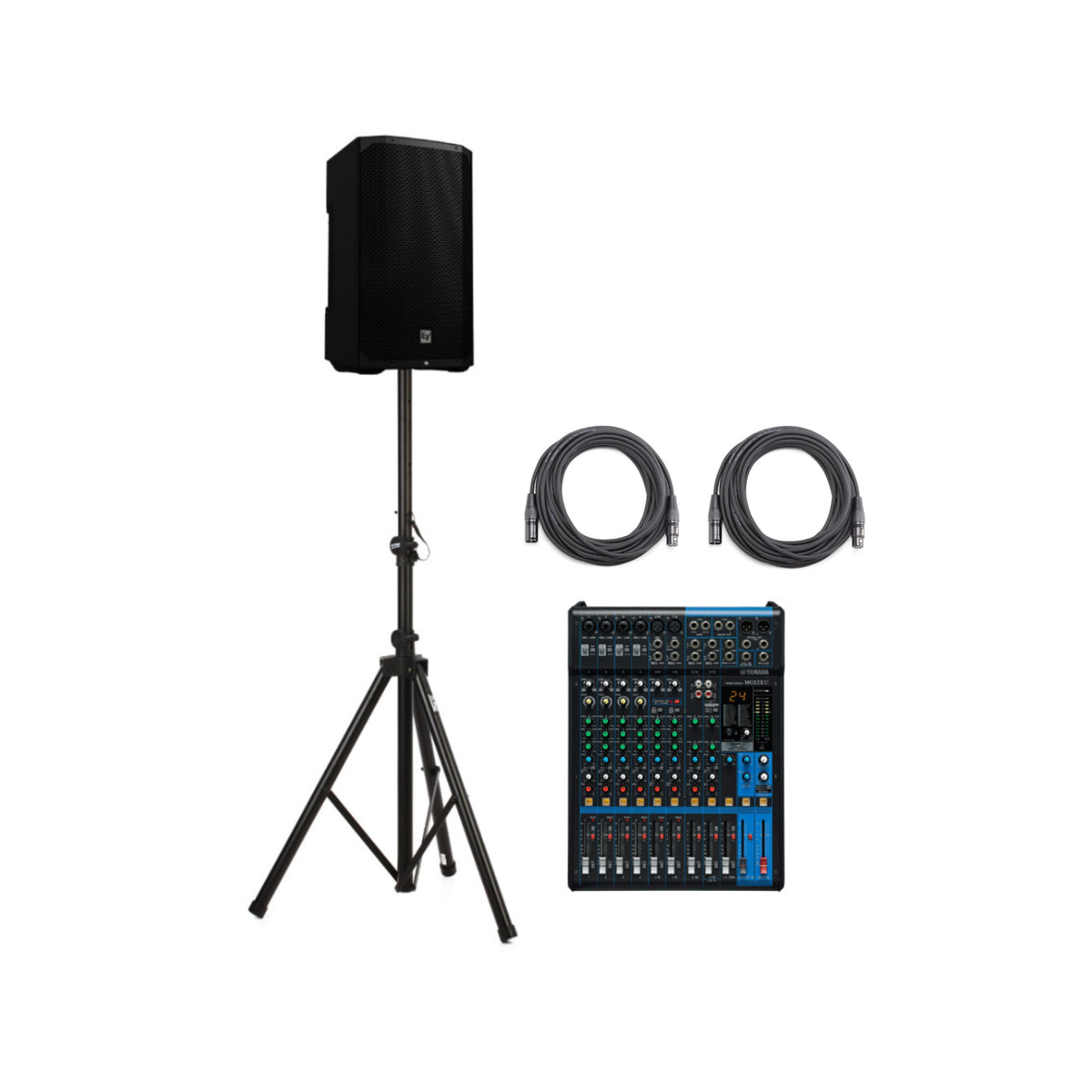 Electro Voice EVERSE 12 12 Inch Weatherized Black Loudspeaker with Mixer Bundle