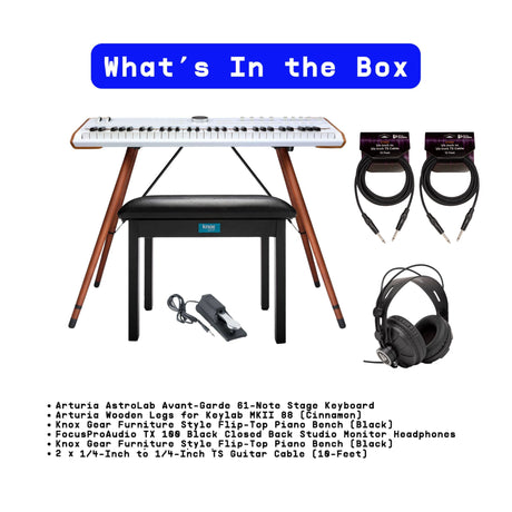 Arturia Astrolab Avant-Garde 61-Note Semi-Weighted Stage Keyboard (White) Bundle