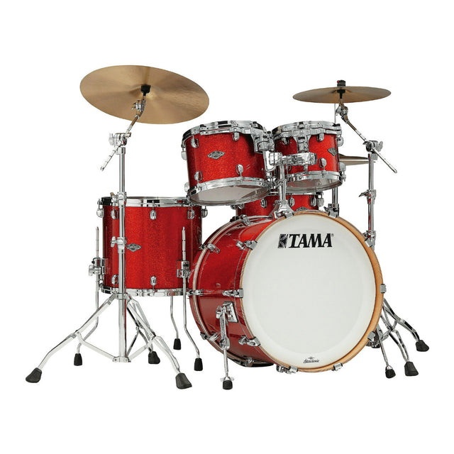 TAMA Starclassic Walnut/Birch 4-Piece Shell Pack w/ 22-Inch Bass Drum (Garnet Red Sparkle, Carton A) - 1