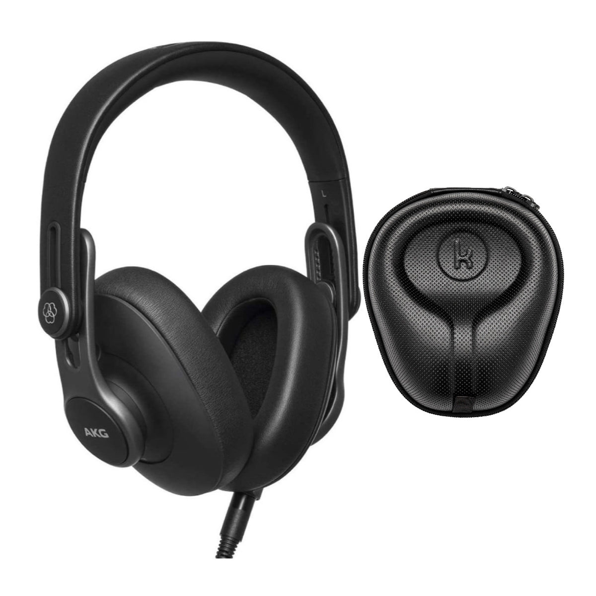 AKG Pro Audio K371 Over-Ear Foldable Studio Headphones Bundle with Headphone Case