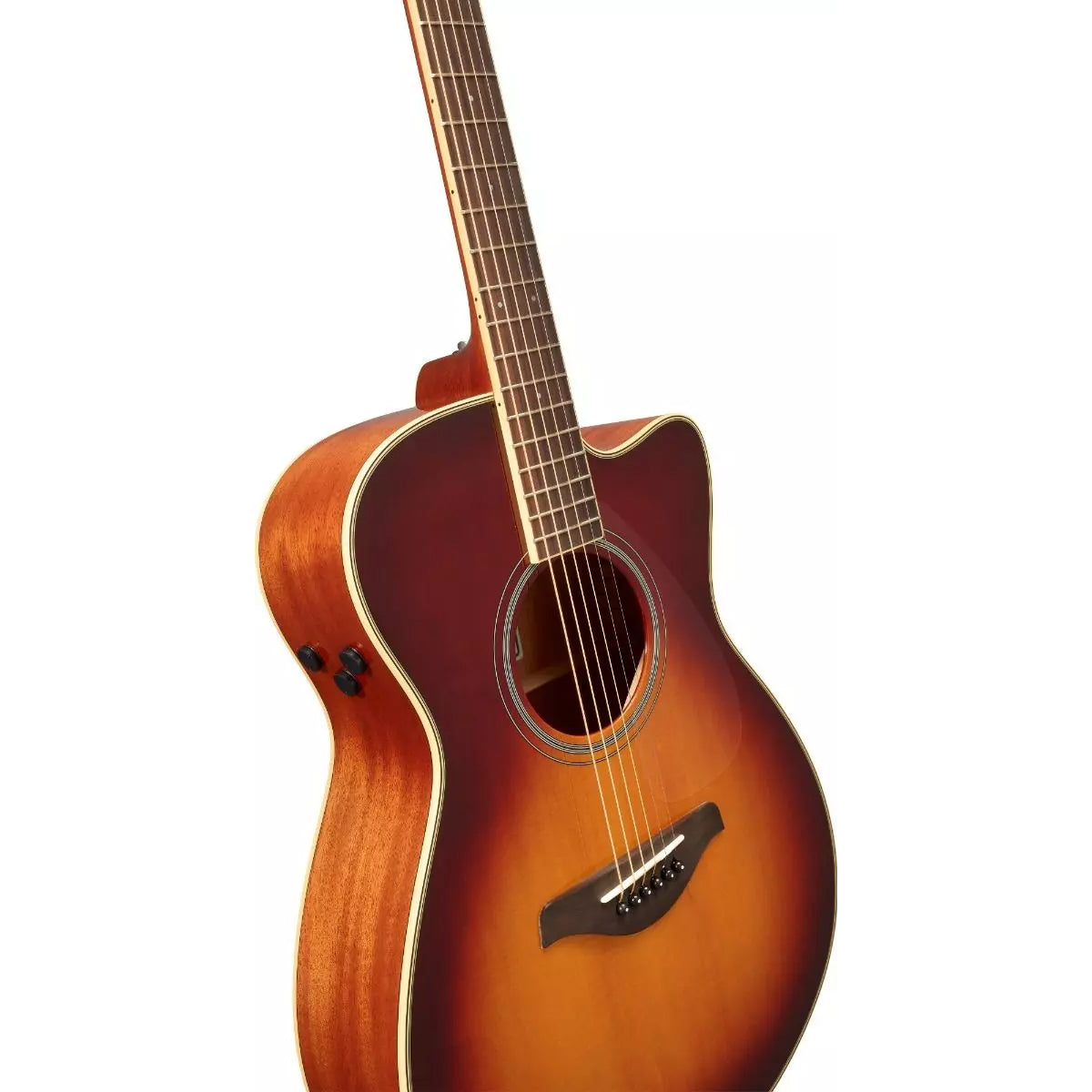 Yamaha FGC-TA-BS TransAcoustic Cutaway 6-String Concert Guitar (Brown Sunburst, Right-Handed)
