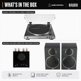 Audio-Technica AT-LP60X Turntable (Gunmetal) with Desktop Amplifier System