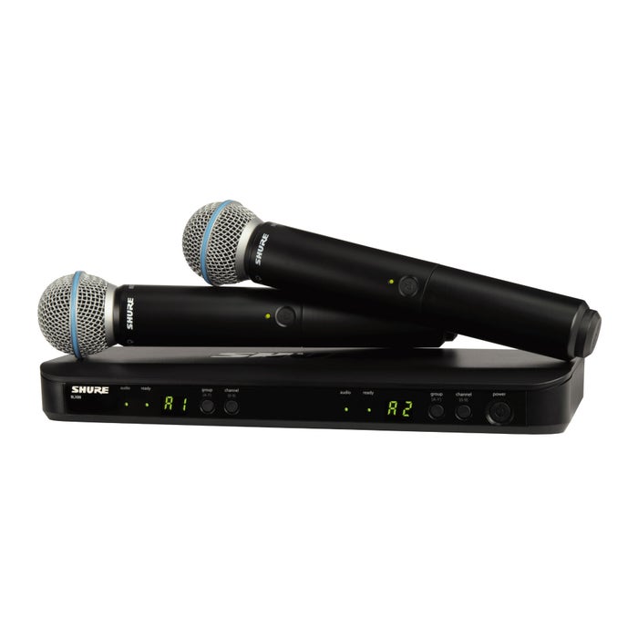 Shure BLX288/B58 Precision-Engineered Wireless Handheld Microphone System with J11 Frequency Band Shure BLX288/B58 Precision-Engineered Wireless Handheld Microphone System with J11 Frequency Band
