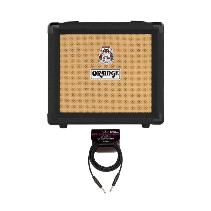Orange Amplifiers Black Crush 12 and TS 10 Feet Guitar Cable Bundle - 1 Orange Amplifiers Black Crush 12 and TS 10 Feet Guitar Cable Bundle - 1