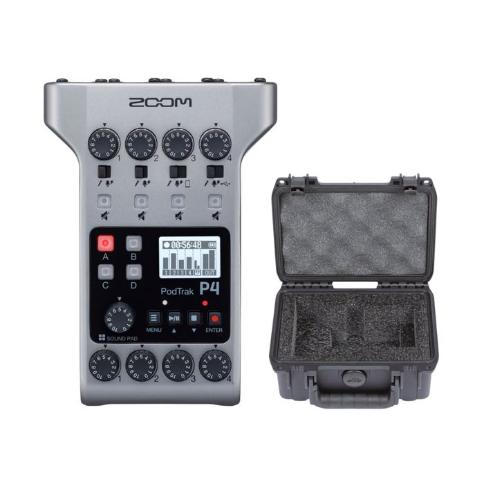 Zoom PodTrak P4 Recorder with SKB iSeries 3i0705-3 Hardcase - 1 Zoom PodTrak P4 Recorder with SKB iSeries 3i0705-3 Hardcase - 1