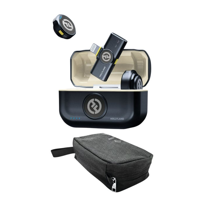 Hollyland Lark M2 Duo Wireless Lavalier Microphone Bundle with Maxell Travel Case (2 items) - 1 Hollyland Lark M2 Duo Wireless Lavalier Microphone Bundle with Maxell Travel Case (2 items) - 1