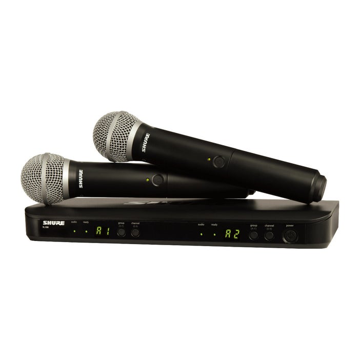 Shure BLX288/PG58 Wireless Vocal System with H9 Frequency Band, Power Supply, Handheld Transmitters Shure BLX288/PG58 Wireless Vocal System with H9 Frequency Band, Power Supply, Handheld Transmitters