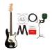 Fender Player Precision Electric Bass Guitar - Pau Ferro Fingerboard - Black- Value Bundle