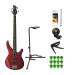 Yamaha TRBX174 RM 4-String Electric Bass Guitar (Right-Hand, Red Metallic) with Accessory Bundle