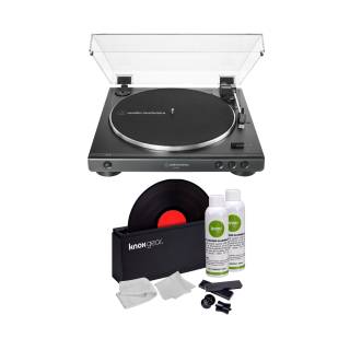 Audio-Technica AT-LP60X Fully Automatic Belt-Drive Stereo Turntable (Black) with Record Cleaning Kit