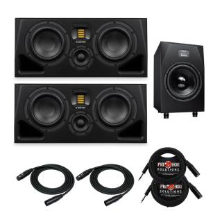 ADAM Audio A77H Three-Way Midfield Studio Monitor (Pair) with Sub12 12" Studio Subwoofer and Cables