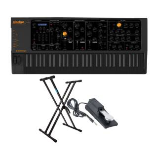 Studiologic Sledge 2 Black Edition Synthesizer with 61-Key Keyboard with Adjustable Keyboard Stand and Sustain Pedal