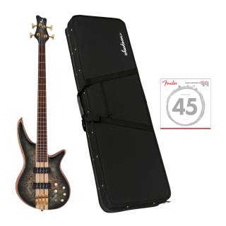 Jackson Pro Series Spectra Bass SBP IV 4-String Guitar (Transparent Black Burst) with Jackson Hard Gig Bag and Strings