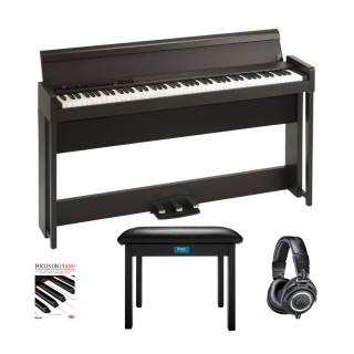 Korg C1 88-Key Digital Piano (Rosewood Brown) with ATH-M50X Professional Studio Headphones, Flip-Top Bench, and Book