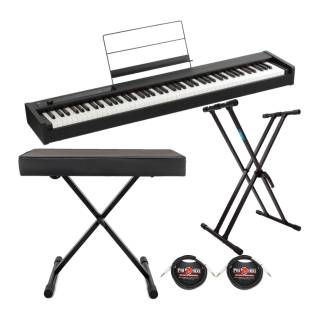 Korg D1 88-Key Digital Piano with Adjustable Stand, Bench and TS Cables