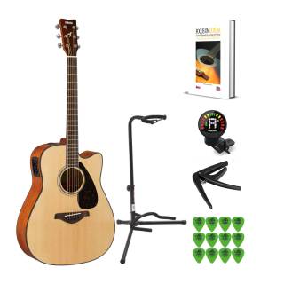 Yamaha FGX800C Electro-Acoustic Guitar (Natural) with Accessory Bundle