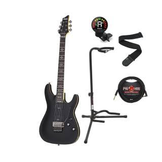 Schecter Demon-6 FR Electric Guitar in Aged Black Satin Bundle with Accesories-6bbd3d8ae740894b.jpg