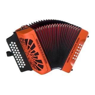 Hohner Compadre FBbEb Musica Tipica Series Accordion with 12 Basses, 62 Notes with Gig Bag (Orange)