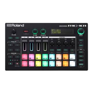 Roland MC-101 Compact Portable 4-Track 16 RGB Pads 64 Clips Groovebox with ZEN-Core Synthesis System