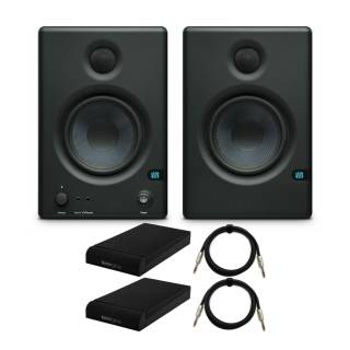 Presonus 2-Way 4.5" Near Field Studio Monitor (Pair) with Knox Gear Isolation Pads and 1/4" TRS Cables