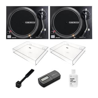 Reloop RP-2000 MK2 Direct Drive DJ Turntable (Pair) Bundle with Covers and Vinyl Record Care Kit