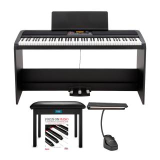 KORG XE20SP 88-Key Digital Ensemble Piano Bundle with Knox Gear Piano Bench, Piano Light, and Piano Book/CD