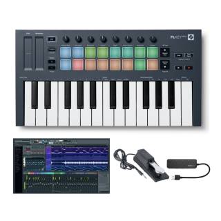 Novation FLkey Mini 25-Key MIDI Keyboard Controller for FL Studio with Producer Software Bundle