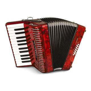 Hohner Accordions 1303-RED 12 Bass Entry Level Piano Accordion, Red